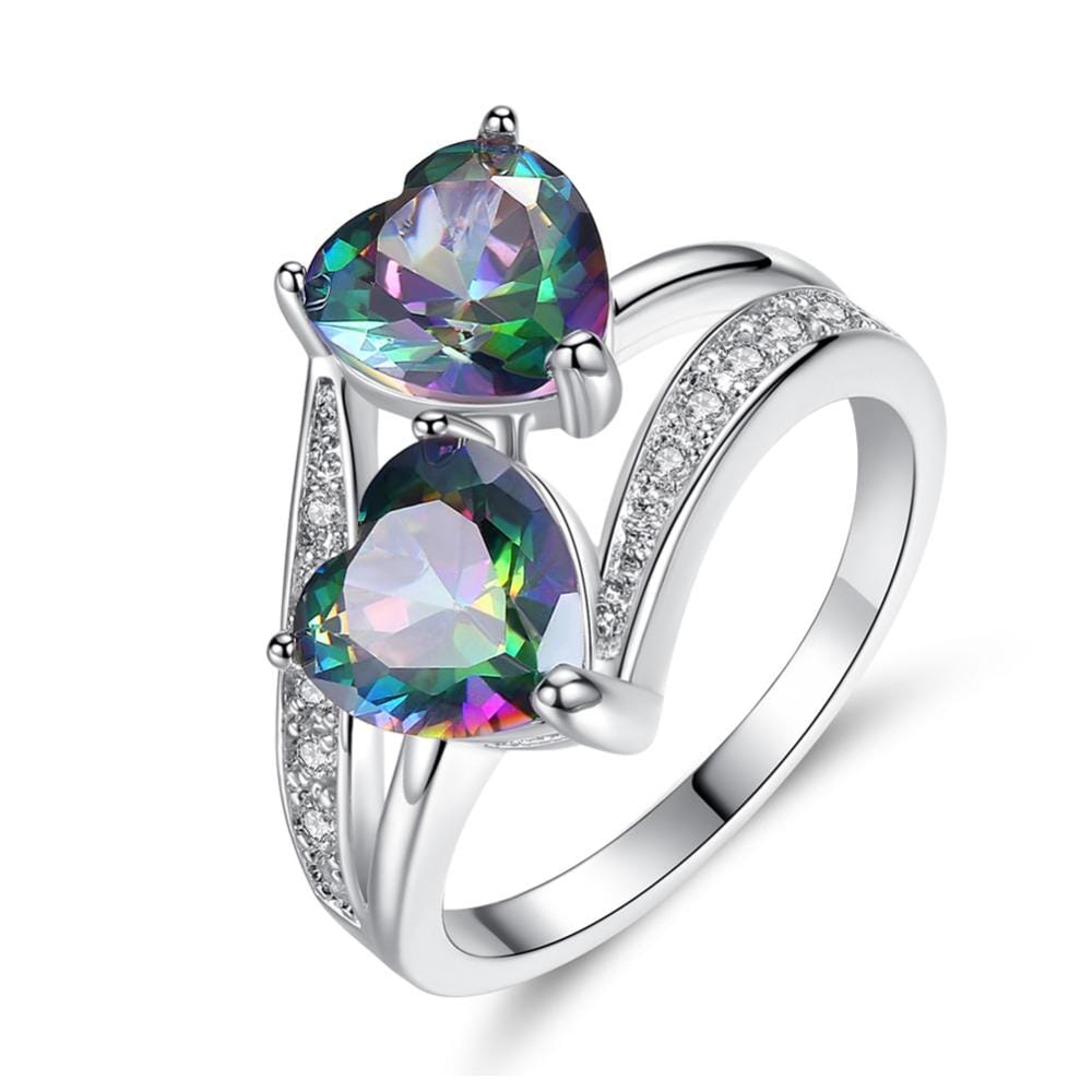 Twin Heart Mystic Topaz RingRing6