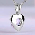 Amethyst Silver Heart PendantNecklace