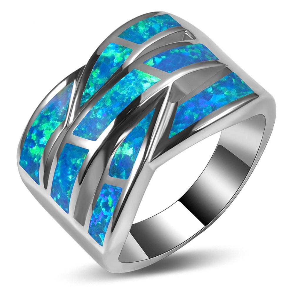 Eternity Blue Fire Opal RingRing11