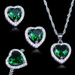 Heart Emerald Jewelry SetNecklace