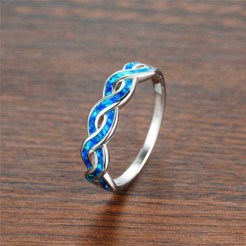 Blue Fire Opal Infinity RingRing