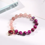 Natural Strawberry Crystal/Amethyst/Rose Red Tiger Eye Beads BraceletBracelet