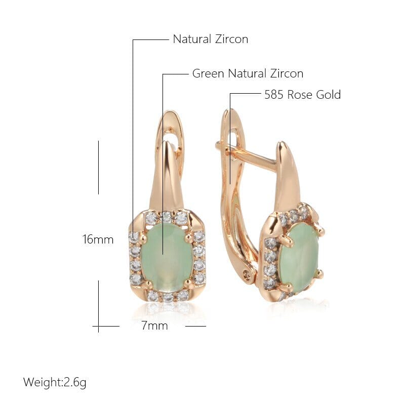 Luxury Square Jade Crystal EarringsEarrings