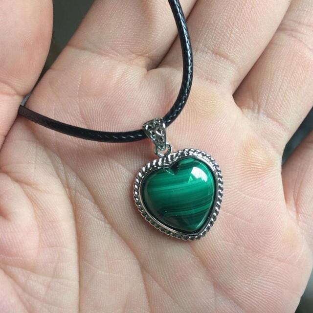 Natural Malachite Stone Pendant (Heart)Pendant