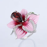Promise Love Pink Flower Ruby RingRing