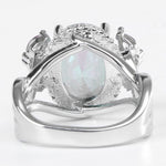 Big Oval-shaped Topaz Gemstone Ring - 925 Sterling SilverRing