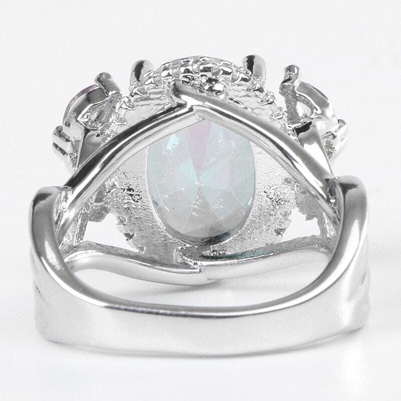 Big Oval-shaped Topaz Gemstone Ring - 925 Sterling SilverRing