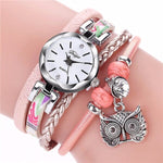 Leather Bracelet Quartz WristwatchBraceletpink