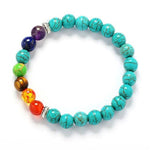 7 Chakra Healing Balance Lava BraceletBraceletTurquoise