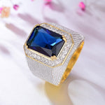 Cool Punk Night Clubs Sapphire Gem Gold Unisex RingRing7