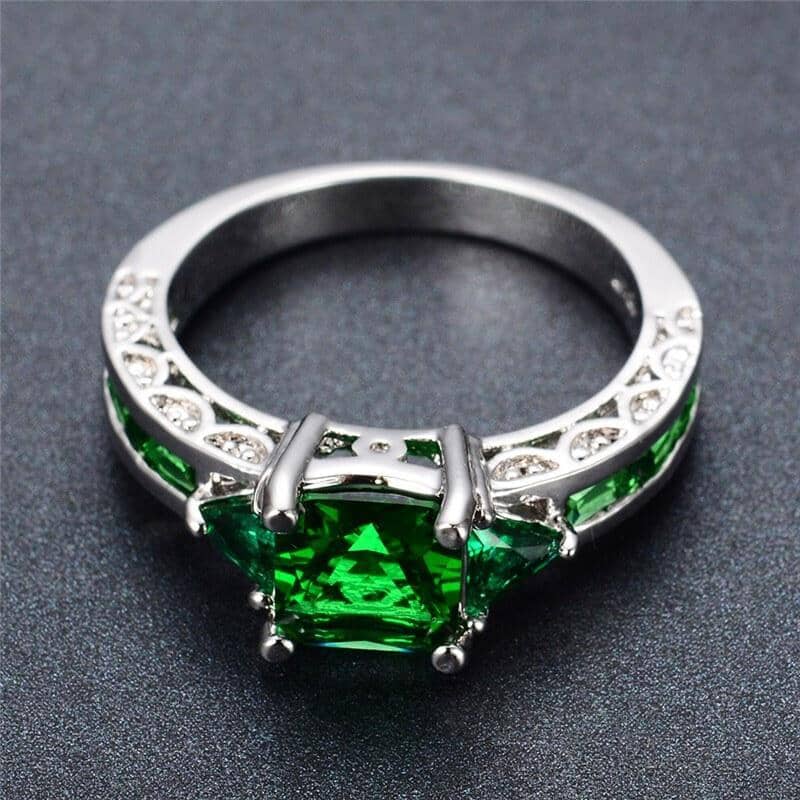 Simulated Emerald White Gold Filled RingRing