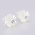 Authentic 925 Sterling Silver Flower Shell EarringsEarrings