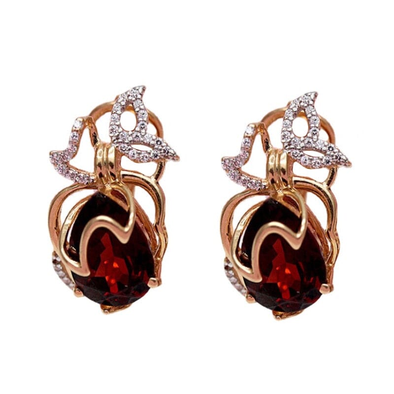 Fashion Crystal Butterfly Ruby EarringsEarrings