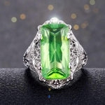 Rectangular Green Morganite RingRing