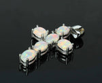 White & Blue Fire Opal Cross PendantNecklace