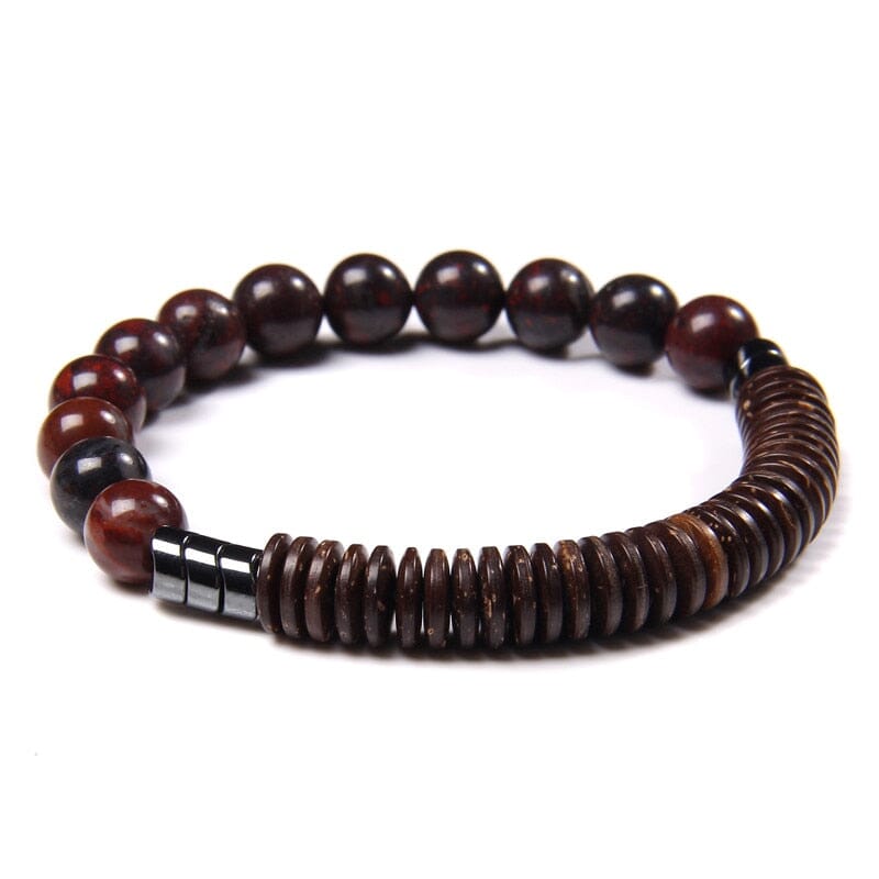 Bloodstone and Wood Flake Ethnic BraceletBracelet21cm