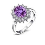 Flower Alexandrite Ring - 925 Sterling SilverRing7Purple