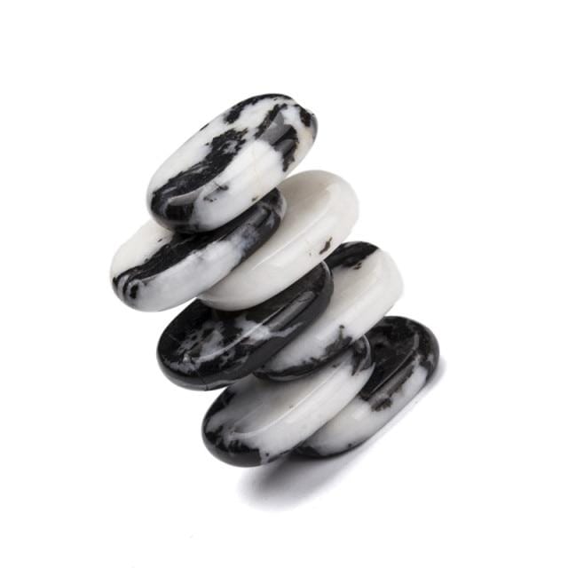 Assorted 7 pieces/lot Palm Stone Jade Crystal Reiki Healing Chakra With Free PouchRaw StoneZebra