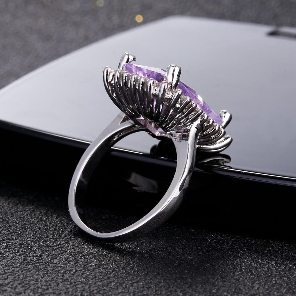 Amethyst Zircon Splendid Ring - 925 Sterling Silverring