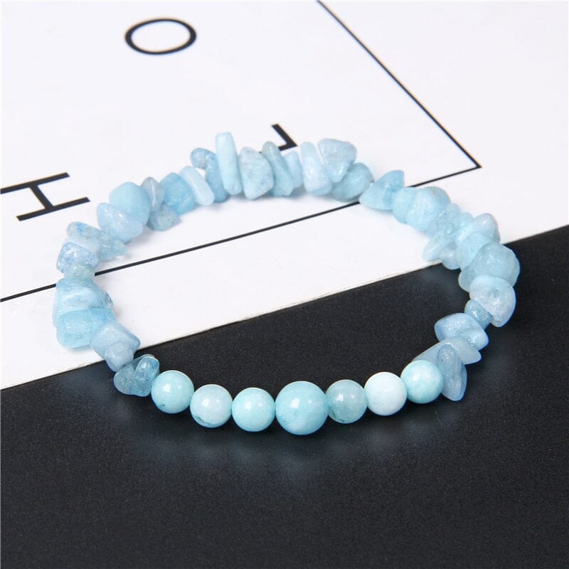 Natural Aquamarine Chip Crystal Beads BraceletBracelet