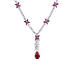 9*14MM Ruby Gemstone Pendant Necklace 925 Sterling SilverNecklace