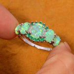 Green Fire Opal & Emerald RingRing