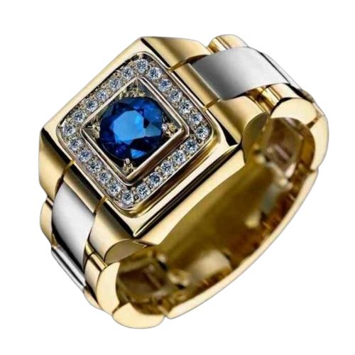 18K Yellow and Rose Gold 1 Carat Sapphire Diamond RingRing