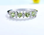 Peridot and Garnet Gemstones with Moissanite 925 Sterling Silver RingRing