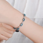 Princess Created Aquamarine Blue Topaz BraceletBracelet