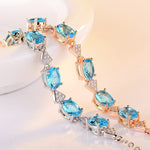Princess Created Aquamarine Blue Topaz BraceletBracelet