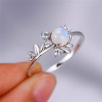 Minimalist Round Moonstone Ring - 100% 925 Sterling Silver6Silver
