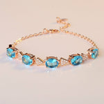 Princess Created Aquamarine Blue Topaz BraceletBracelet