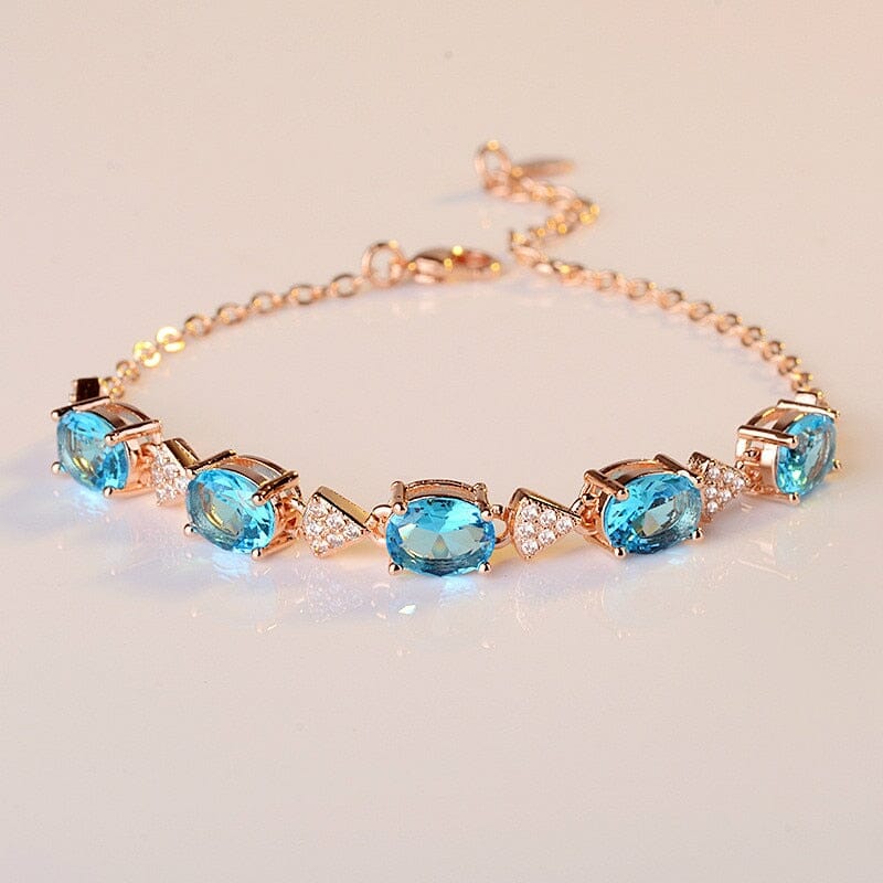 Princess Created Aquamarine Blue Topaz BraceletBracelet