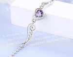 Amethyst Heart Angel Wings BraceletBracelet
