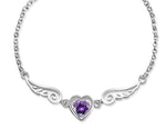 Amethyst Heart Angel Wings BraceletBracelet