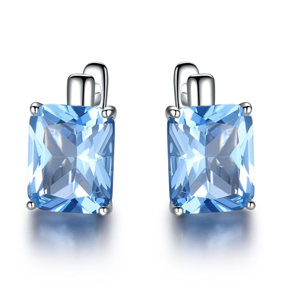 Luxury 8.0ct Sky Blue Topaz Gemstone Clip On EarringsTopaz