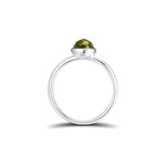 August Birthstone Droplet Peridot Ring - 100% 925 Sterling Silver