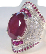 Oval Ruby Rhinestones Silver RingRing6