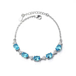 Princess Created Aquamarine Blue Topaz BraceletBracelet