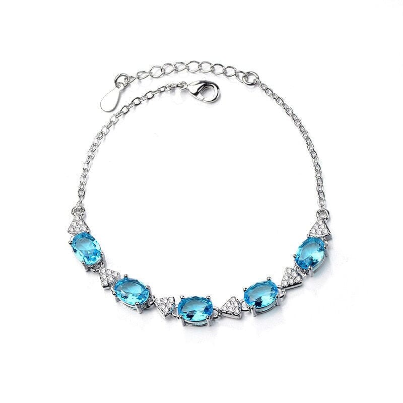 Princess Created Aquamarine Blue Topaz BraceletBracelet