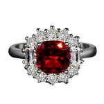 Charm Square Cut Ruby Silver RingRing