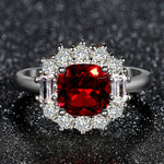 Charm Square Cut Ruby Silver RingRing6