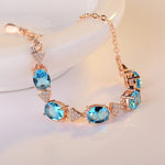 Princess Created Aquamarine Blue Topaz BraceletBracelet