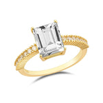 Light Gold Coated Silver Blue Topaz Ring6Gold White C