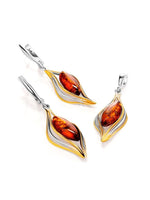 Amber Leaf Design Retro EarringsEarrings