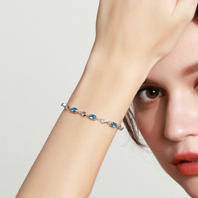 Girly Deep Blue Topaz Sapphire Gemstone BraceletBracelet