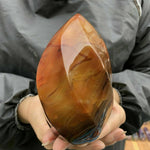 Natural Carnelian Jasper Flame Quartz Crystal Point WandWand