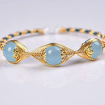 Unique Design Aquamarine Beaded Bracelet