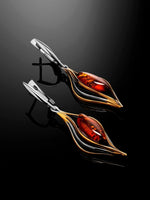 Amber Leaf Design Retro EarringsEarrings
