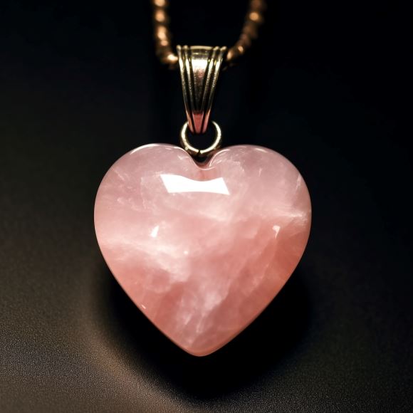 Rose Quartz Heart NecklaceNecklace